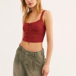 Free People She’s Fancy Brami Bralette Tank Redstone XL